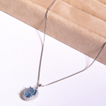 10*8mm taevasinine kuubik tsirkooniumoksiidist ovaalne ripats 45cm 925 sliver naise moeehted kaelakeed taevasinine v&auml;rv