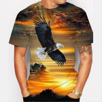 Moodne 3D-prindiga Eagle Graphics T-s&auml;rk meestele T-s&auml;rgid Loomade Camisetase mustriga l&uuml;hikeste varrukatega topid Suvised vabaajar&otilde;ivad meestele 3XL