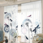 2 tk lillede ja lehtedega tr&uuml;kitud pooll&auml;bipaistev kardin Valgust filtreerivad kardinad Elutuppa Magamistuppa K&ouml;&ouml;ki Kohvikusse Kodukaunistus cortinas 100W160H(CM)40x63in&rod pocket