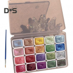 20/24 v&auml;rvi akvarellv&auml;rvide komplekt, &otilde;mblusteta segamine, suure l&auml;bipaistvusega peene pigmendi jaotumine loodusliku kummiga kaasaskantav palett A