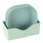 1 komplekt Spit Bone tassi Virnastatav, r&auml;sisevaba k&otilde;rgendatud p&otilde;hjaga pakend Toit Mittepragunemine Puuviljakook Suupisted Magustoit Square roheline