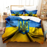 3D prinditud Ukraina lipp UKRAINE Voodipesukomplekt Tekikott Voodikomplekt Tekikate Padjap&uuml;&uuml;r Tekk Kuningas Kuninganna Suurus Poistele T&auml;iskasvanutele 70x133cm 2pcs