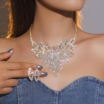 Kvaliteetne luksuslik super-flash teemant kaelakee k&otilde;rvar&otilde;ngakomplekt, kauneimad pruudiehted, kaelakee, k&otilde;rvaehted