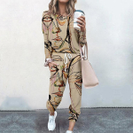 Vabaaja &uuml;likonnad Naiste &uuml;likonnad, pikkade varrukatega ja pulloveriga dressid naistele vabaaja kaheosalised p&uuml;ksid ja &uuml;lemine dressi&uuml;likond, elastne v&ouml;&ouml;&uuml;likond Naiste &uuml;likonnad M khaki