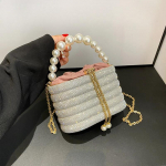 Luksuslikud &otilde;htused rahakotid naistele Pimestavad p&auml;rlihelmed kett Crossbody kott &otilde;htus&ouml;&ouml;gipeol Clutch 2025 luksuslikud disainik&auml;ekotid h&otilde;be