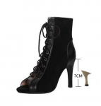 Euroopa ja Ameerika Mood Paeladega Stiletto Peep-Toe Sandaalid Ballile ja Peole. Fabric, Size 36, Heel 7cm must