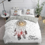 Unelmatep&uuml;&uuml;dja Voodipesukomplekt Elegantne Boheemlaslik Tekikate Kuninganna Kaksik T&auml;ispikk Etniline Tekikate &Uuml;ksik Kahekordne Kuningas Tekk Voodikate 135X200cm-2pcs gray