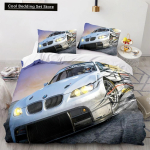 Sportauto Kuningas Kuninganna Tekikate Lahe V&auml;rviline Superauto Muster Voodipesukomplekt Meestele T&auml;iskasvanud V&otilde;idus&otilde;iduauto 23 tk Pol&uuml;ester Tekikate 70x133cm 2pcs gray