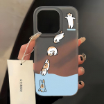 Mobiiltelefoni&uuml;mbrised iPhone 11 13 15 Pro Max 12 14 Pro Max &uuml;mbrisele iPhone 16 15 Plus 13 Pro 12 j&auml;&auml;tunud tekstuuriga maalitud koomiksililled iPhone 11 valge