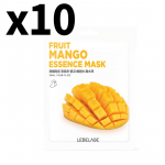 Lebelage  Fruits Mango Essence Mask Pack (10 Sheets) &ndash; Hydrating & Brightening Face Masks
