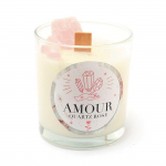 Kit DIY bougie &eacute;nergie amour - Quartz rose / vanille
