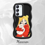 V&auml;rvitud muster Big Wave Edge pehme silikoon materjal Macaron telefoni &uuml;mbris p&otilde;rutuskindel kaitsev kummist korpus OnePlus Vivo Motorola Moto jaoks Vivo Y28 5G valge