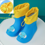 Laste veekindlad multifilmi PVC libisemiskindlad keskmise toruga saapad sametvoodriga 15 cm Inner Length (Size 22-24)