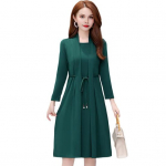 Naiste kleit v&otilde;lts kaheosaline pidulik, elegantne stiilis pitsrihm pluss suuruses pikkade varrukatega 5XL