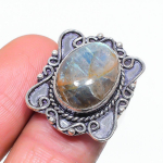 Labradorite Handmade 925 Sterling Silver Jewelry Ring Size 6 n5c30