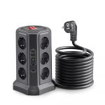 Melery mitme pistikupesaga vertikaalne torn EU-pistiku ja USB Type-C 20W liigpingekaitsega pikendusjuhe CHINA