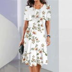 V&auml;ikesemustrilised kleidid naiste suveks Elegantne ja v&auml;rske stiil Naiste pikad kleidid Naiste riided &Uuml;heosaline kleit S