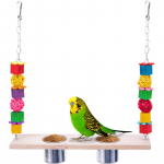 Kuumad rippuvad puidust linnukiik koos s&ouml;&ouml;datopsidega Kiik N&auml;rimism&auml;nguasjad Papagoi kukeseente jaoks m&otilde;eldud linnutarbed