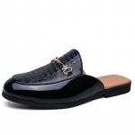 Krokodillimuster Meeste Muller Kingad Suvised Sandaalid Slip-on Meeste Pooltossid Hingav Nahk Meeste Vabaaja Mokassiinid Lahedad Laisad Kingad 38