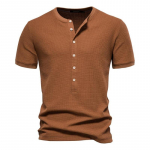 Puuvillane &Uuml;hev&auml;rviline Meeste T-s&auml;rk Vabaaja L&uuml;hikeste Varrukatega Vahvelhenley T-s&auml;rk Meestele Uus Suvine Disainer Topp Tee Mees Size S 60-70kg