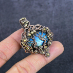 Labradorite Handmade Copper Wire Wrap Jewelry Pendant 2.05 e1m58