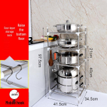 Roostevabast terasest mitmekihiline p&otilde;randal seisev riiul k&ouml;&ouml;gi ja vannitoa kraanikausi ja pottide hoiustamiseks