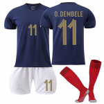 22/23 France Home Jerseys Laste jalgpalli treeningkost&uuml;&uuml;mi komplekt 22