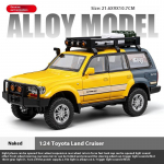 Uus 1:24 Toyota Land Cruiseri linnamaasturi sulamist survevalu mudeli heli ja valguse tagasit&otilde;mmatav m&auml;nguasi dekoratiivsed trendikaunistused s&otilde;brale kingituseks kollane