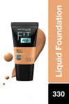 Maybelline New York Liquid Foundation, Matte & Poreless, Full Coverage Blendable Normal to Oily Skin, Fit Me, 330 Toffee, 18ml