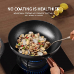 0-kattega haamriga tekstuuriga wok, lameda p&otilde;hjaga toiduvalmistuswok, k&auml;sitsi sepistatud wok, universaalne pliit, wok, raudwok. One Size must