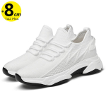 Paksud t&otilde;usvad kingad Meeste lifti tossud K&otilde;rguse suurendamine Sisetald 6cm V&otilde;rk Suvi Suurused 36-46 40 white