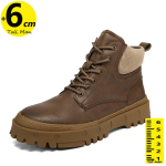 Mehed Ankel saapad K&otilde;rguse suurendamine Sisetald 6cm Mees Lift kingad V&auml;ljas Suur suurus 38-48 44 brown