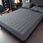 1 tk Veekindel Madratsikaitse Kate &Uuml;hev&auml;rviline Tepitud Geomeetrilise &Otilde;mblusmustriga Paksendatud Vastupidav Kangas Kodu & &Uuml;hiselamu jaoks, Sile Tekstuur 90x200x30cm(only sheet)