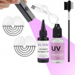 V Light UV juuksepikenduste komplekt: 30g Liim + Lamp & Eemaldaja, Kiired Kahjustusteta N&auml;htamatud Sidumised, Ohutu Kodu- ja Salongikasutus Kammiga A set