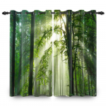 2 tk Metsamaastik Pimendavad Kardinad Roheline Loodusmaastik Magamistoale Elutoale Soojustatud Ruumipimendavad Kardinad 107x215cm 2pcs