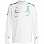 Adidas X Mercedes-Amg Petronas F1 Team Ss25 Moodne Mitmek&uuml;lgne Lihtne Triibuline Pehme Pikkade Varrukatega Polo S&auml;rk Meeste Polo S&auml;rgid Valge Must JX0757 XL