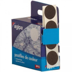 Disques adh&eacute;sifs 15mm noir - boite de 150 - AGIPA - Id&eacute;ales pour la codification, le classement, le rep&eacute;rage