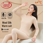 LangSha Women's Silk Blend Thermal Underwear Set L
