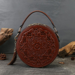 Reljeefne v&auml;ike &uuml;mmargune kott, &Uuml;lekantav k&auml;ekott, Ehtsa nahast kott, Luksuslik naiste &uuml;hekordne &otilde;la-crossbody kott pruun