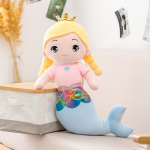 Merineitsi nukk pl&uuml;&uuml;sm&auml;nguasi t&uuml;druku nukk nukk lastele voodipadi t&uuml;druku s&uuml;nnip&auml;evakink 55cm（0.3kg） sinine