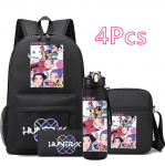4 tk/komplekt Anime Joonisfilm K-Pop Prindiga Seljakott 750 ml veepudeliga Teismelisele &Otilde;pilasele T&uuml;drukule Poisile Raamatukott Lapse Kingitus Suure Mahutavusega Reisikott