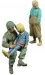 D-Day Miniatures 1/35 M&otilde;&otilde;tkava Teine Maailmas&otilde;da USA. Armee langevarjurid ja poisid-t&uuml;drukud 1944-1945, Komplekt 3 vaigust mudelit, DD35216