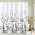 Vesiv&auml;rvilised lehed ja lilled Du&scaron;ikardin 180cm * 180cm Konksudega, Veekindel Du&scaron;ikardin, Du&scaron;ikardinad Vannituppa 150x180
