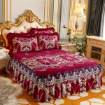 Kvaliteetne luksuslik pehme voodi seelik talvine pl&uuml;&uuml;sis paks tepitud voodikatte seelik King Queen padjaga voodikate ilma padjap&uuml;&uuml;rita 1pc 150x200x45cm