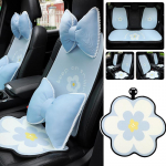 Moodne sinine lilleline autoistme kate, suvine hingav jahe istmematt, padi padi, auto interj&ouml;&ouml;r naistele nelja aastaaja universaalne front seat cover