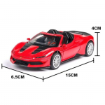 1/32 Ferrari J50 Kabriolett Sulamist Sportauto Mudel Die-cast Metallist M&auml;nguautod Auto Mudel Simulatsioon Heli Valgus Kogumine Laste M&auml;nguasi Kingitus punane
