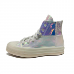 Converse 1970ndad Holograafilised Laser &Uuml;mar Nina Paelkinnitusega K&otilde;rged L&otilde;uendikingad Unisex Valge 37.5