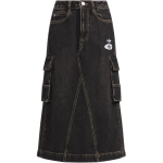 Adidas Originals Sport Lifestyle Sarja Lahtine Mugav Triibuline Denimist Maxi Seelik Naiste seelikud Must JX6864 26 black
