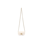 GUCCI GG Marmont kuldse sildiga vintage tepitud nahast messenger kott ultra-mini naiste valge One Size-Gift Set(Basic Set+Box+Shopping Bag) valge
