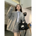 S&uuml;gisesed Mitmek&uuml;lgsed Tikitud V-kaelusega Mugava L&otilde;ikega K&otilde;rgkvaliteetsed Topid Uuendatud Nuppudega Kampsun Jakk Naiste S&uuml;gisesed R&otilde;ivad 2XL